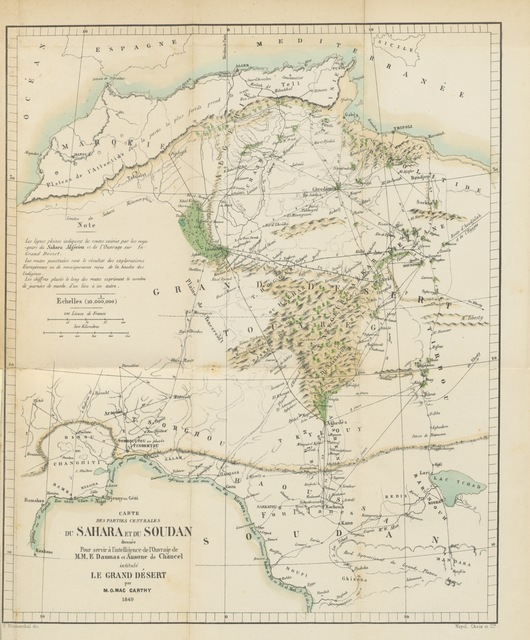 Map From Le Grand D Sert Ou Itin Raire D Une Caravane Du Sahara Au