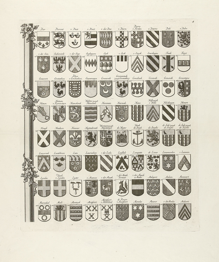 Wapenkaart van oude geslachten van Utrecht, blad linksmidden - PICRYL ...