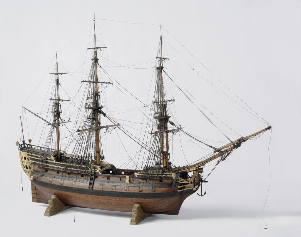 Model of the 40-gun East Indiaman Vergelijking Amsterdam, 1780 wood ...