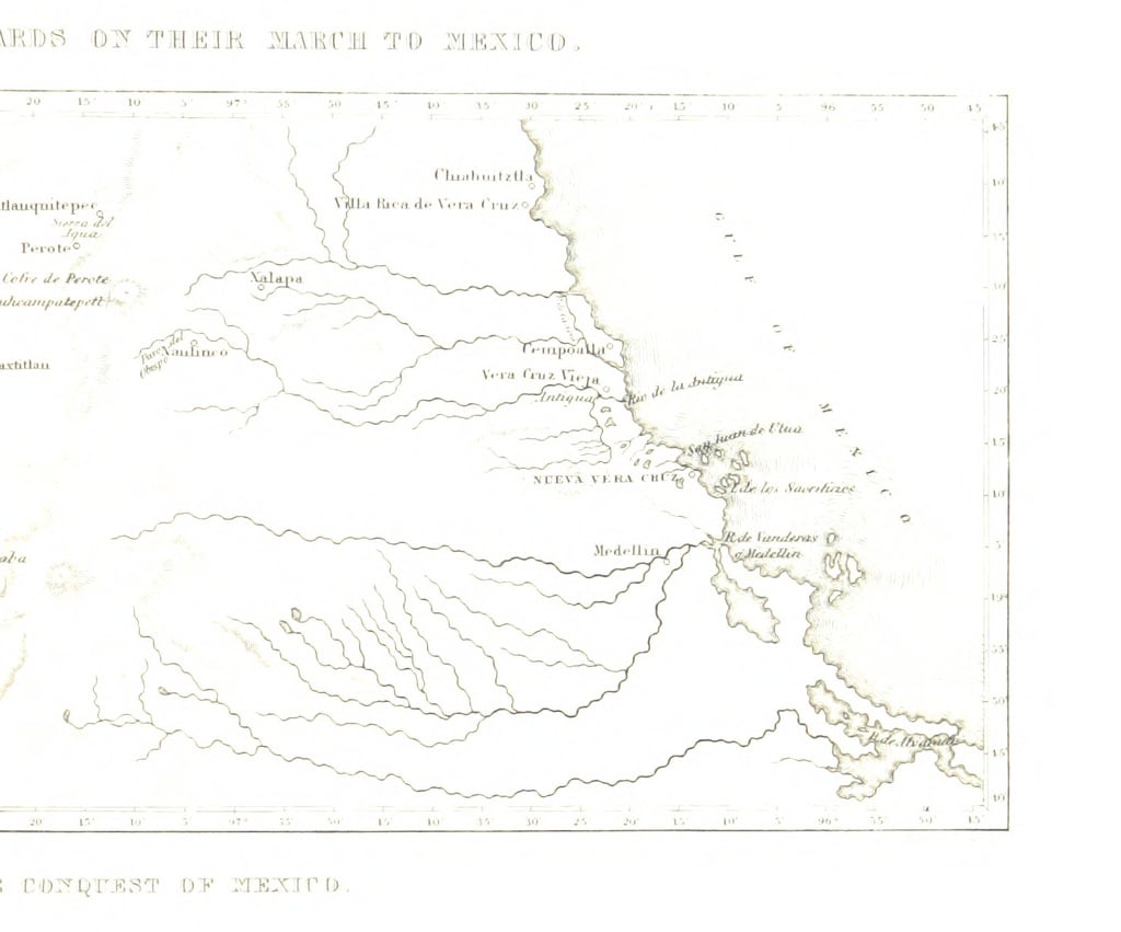 Map From History Of The Conquest Of Mexico With A - 