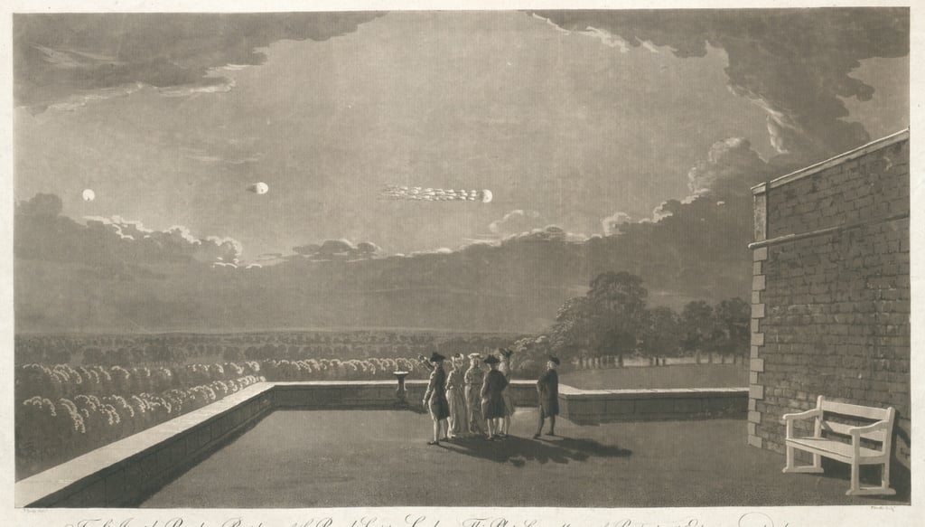Ночь фейерверков у стен Виндзорского замка, 1776 год. За пределами Виндзорского замка 1783 год. 18 августа через
