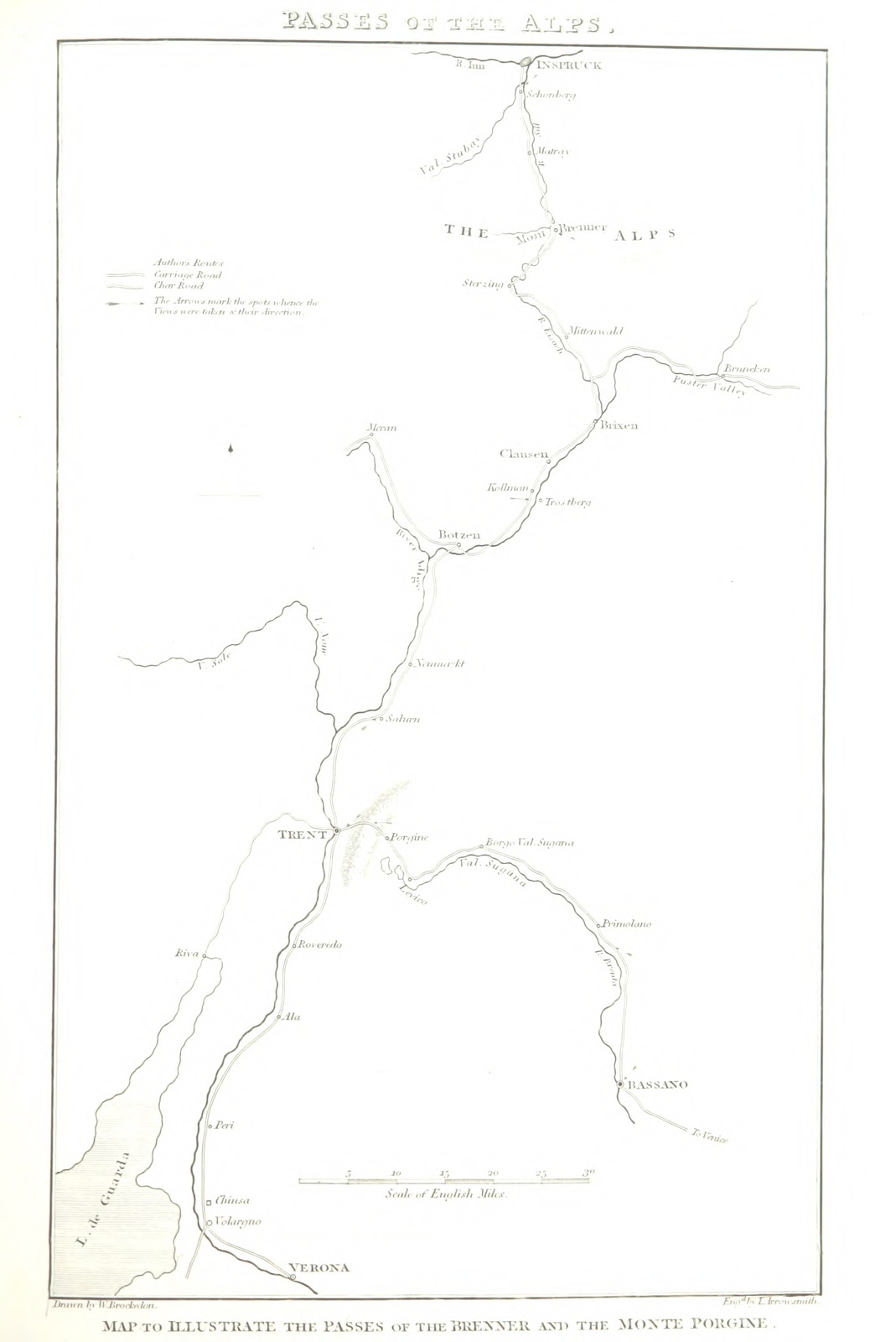 Map From Illustrations Of The Passes Of The Alps By Which