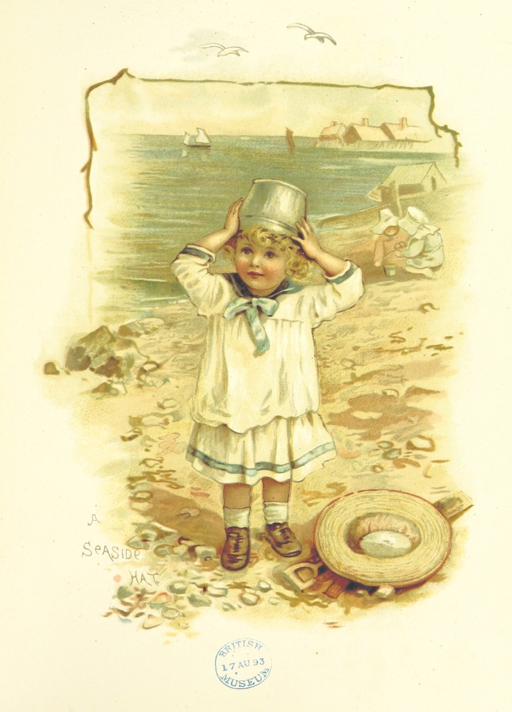 Seaside Joys Antique Children's Book Illustration Print
