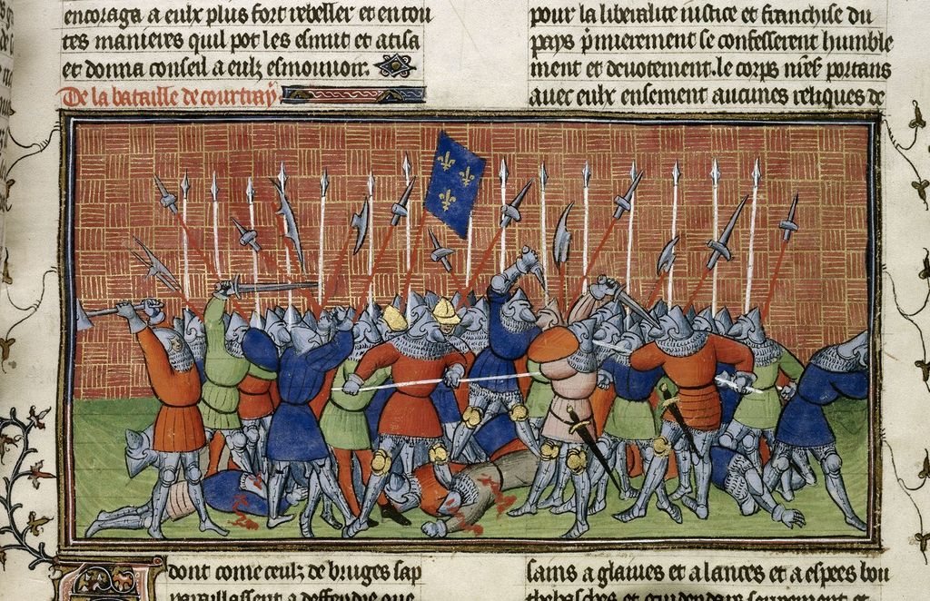 Battle of Courtrai from BL Royal 20 C VII, f. 34 - PICRYL - Public