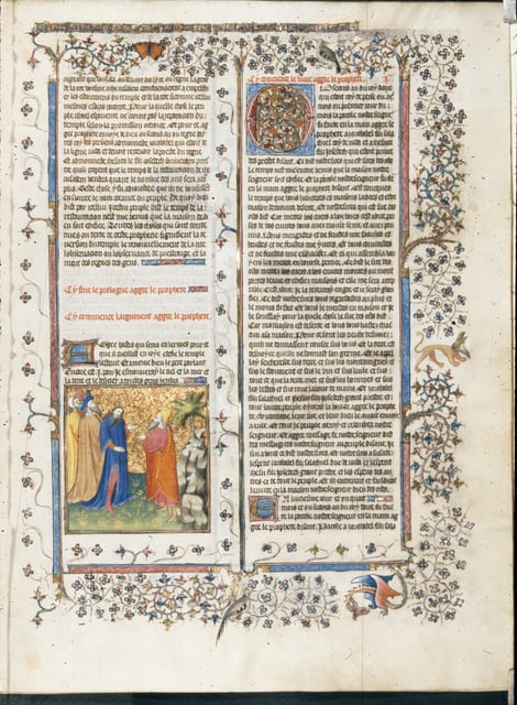 Creation of rivers and the sun and moon from BL Royal 15 D III, f. 5 ...