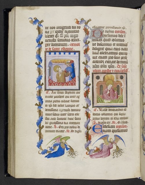 Annunciation from BL Harley 2940, f. 38 - PICRYL Public Domain Image