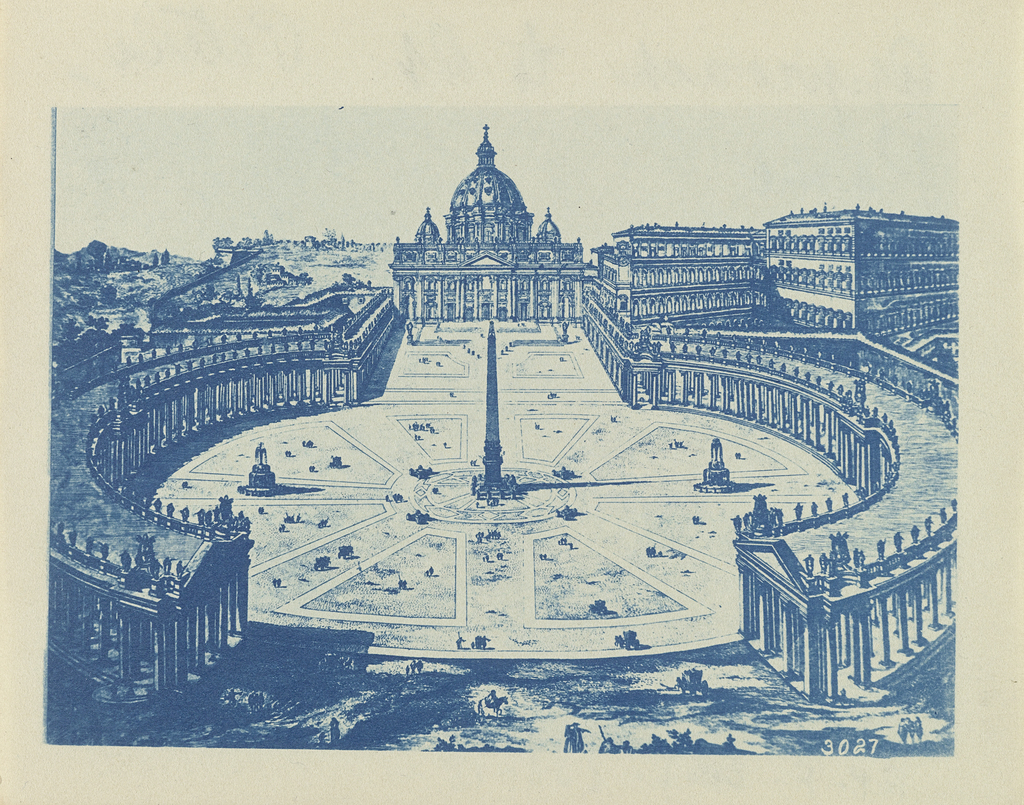 Гравюра площадь Святого Петра в Риме